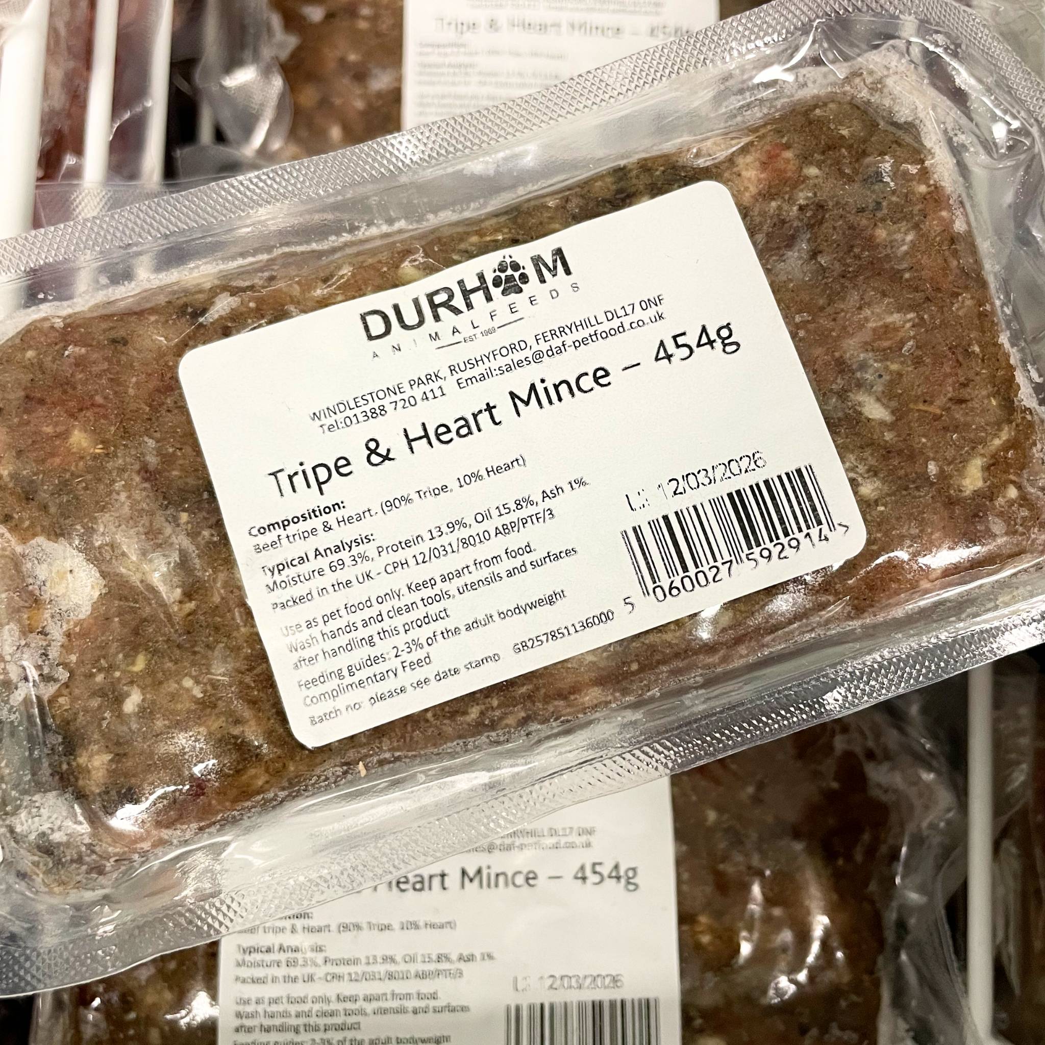 Durham Animal Feeds Tripe & Heart Mince
