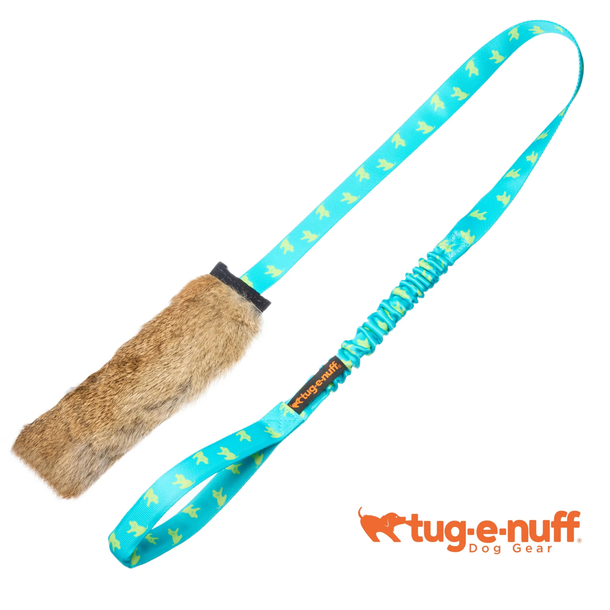 Tug-E-Nuff Rabbit Fur Squeaky Bungee Chaser Tug Toy - Image 2
