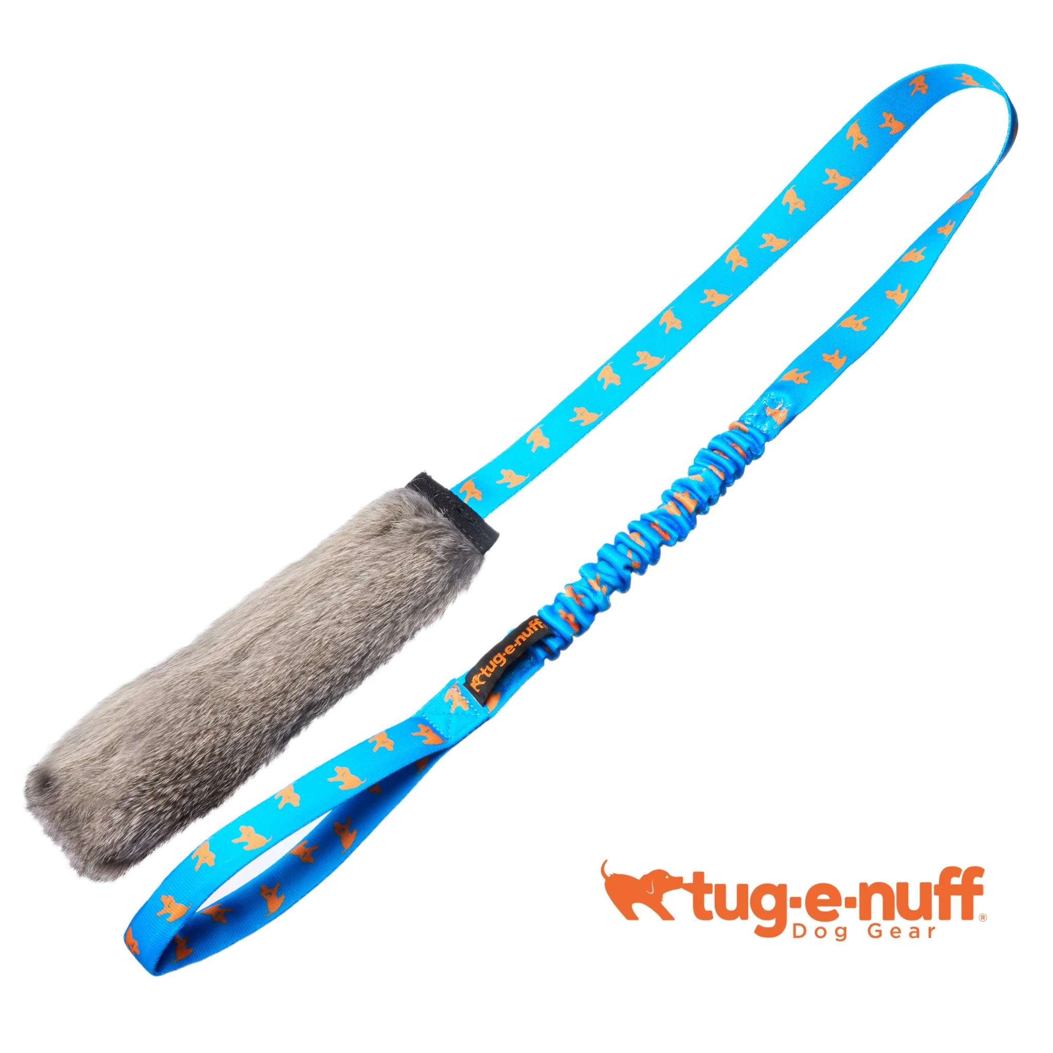 Tug-E-Nuff Rabbit Fur Squeaky Bungee Chaser Tug Toy - Image 3